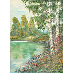 Landscape with birch trees