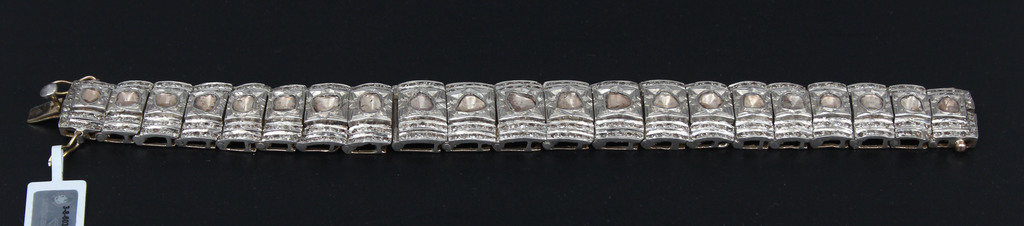 Antique gold silver bracelet with 389 brilliants and 21 diamonds