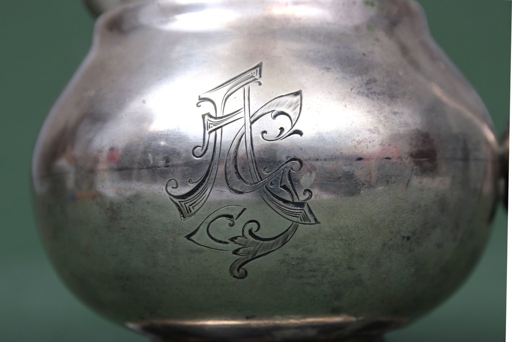 A silver container