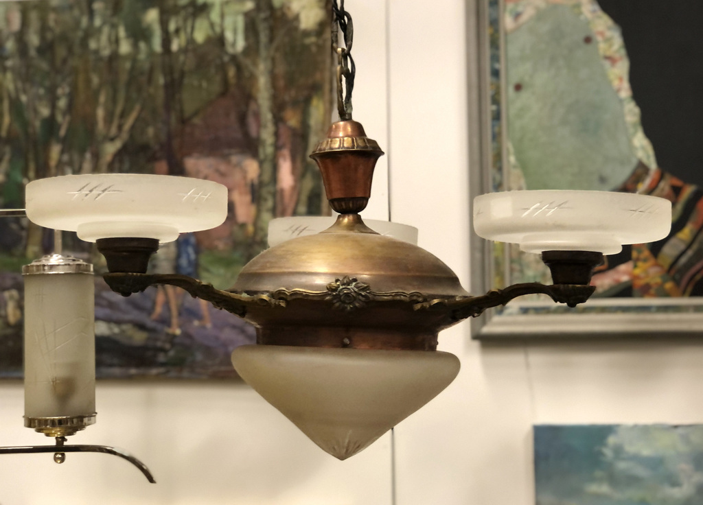 Four-domed Art Nouveau chandelier