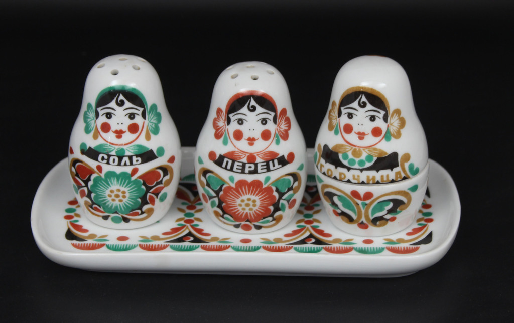 Set of porcelain spice cellar ''Matryushka''
