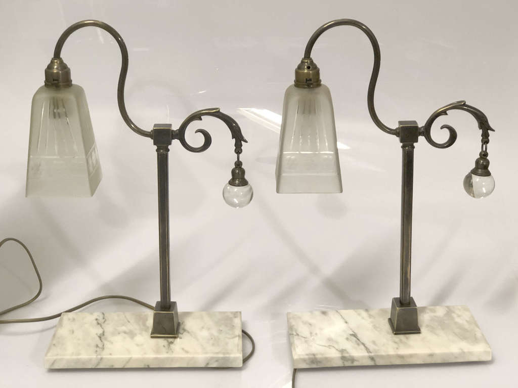 Art deco electric table lamps (2 pcs.)