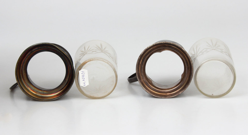 Two Soviet-era glasses with holders