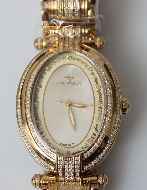 Gold-plated women's wristwatch 