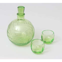 Glass carafe Soccer ball with 2 glasses