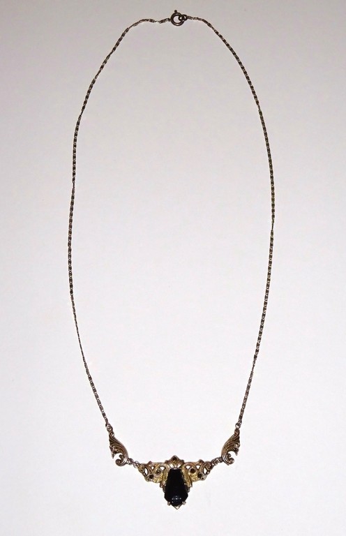 Silver necklace in art deco style