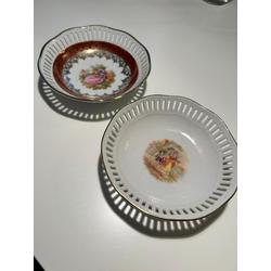 Dessert serving dishes made in Germany, in a beautiful design with a gilded edge