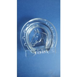 Crystal ashtray with horse head pattern