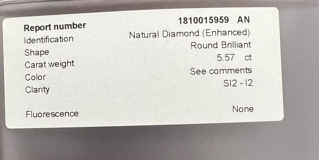 Natural diamonds (enhanced) 5.57 ct