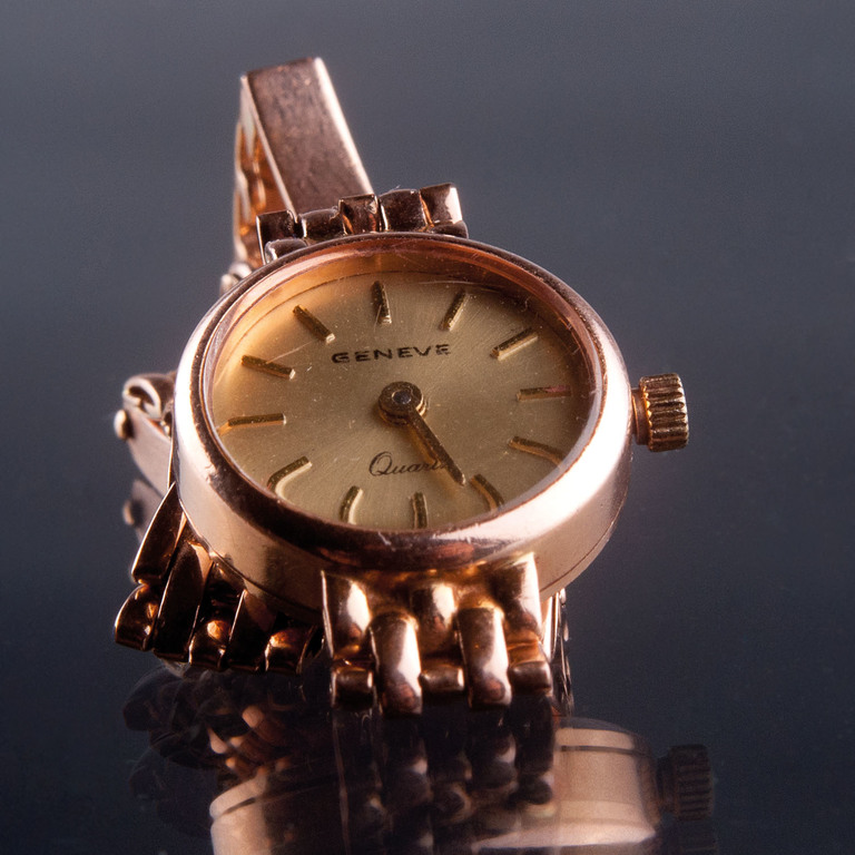 Golden wristwatch