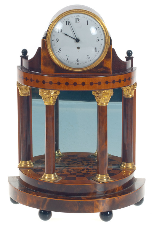 Swedish master Jacob Koch's mahogany fireplace clock