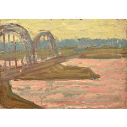 Tilts un ainava, divpusēja glezna
