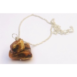 Vintage amber with silver chain