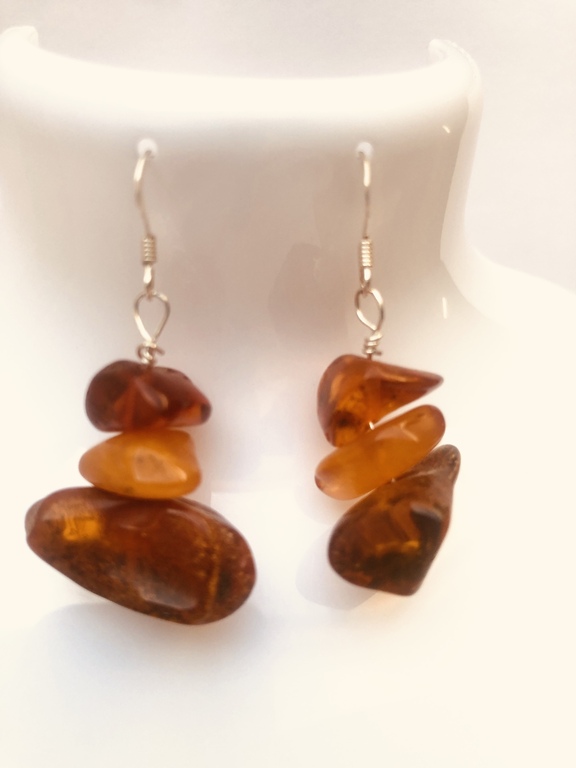 Vintage Amber earrings with pendant