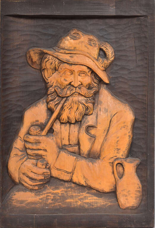 Woodcut Man with a pipe