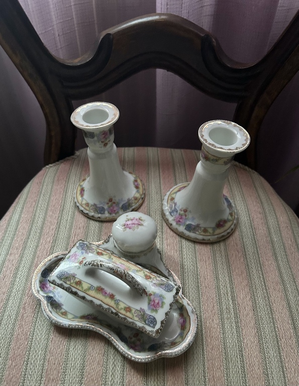 Erdmann Schlegelmilch porcelain inkwell set