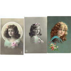 3 открытки - Девушка