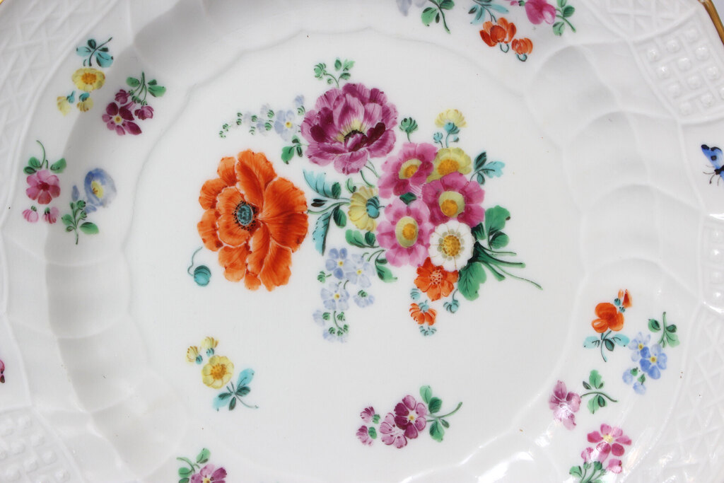 Meissen porcelain plate with a floral motif