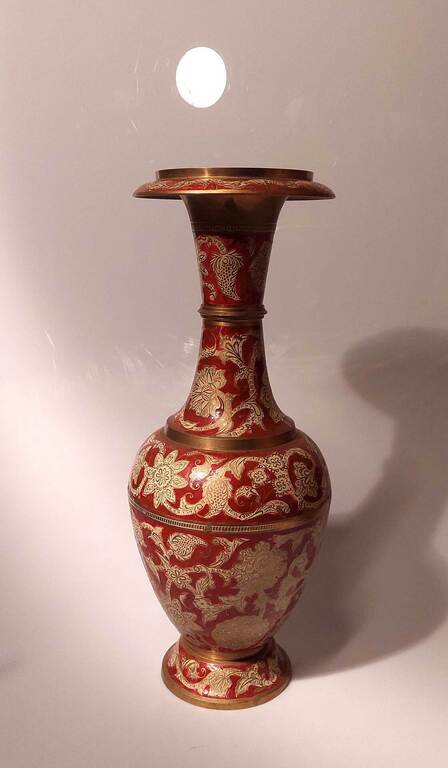 Brass vase Oriental motif