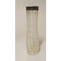Glass vase with silver finish