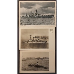 3 postcards Latvian ships