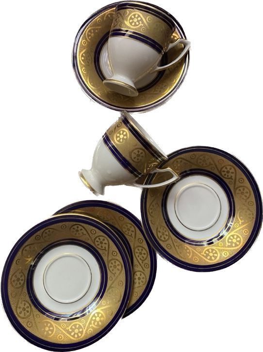 Баварские фарфоровые чашки и блюдца Waldershof с декором из 22-каратного золота, красивый дизайн