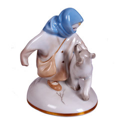 Porcelain figure “Ukutis with a dog”