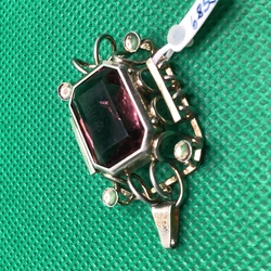 Large pendant with amethyst.Silver,Biedermeer.Antique in excellent condition.