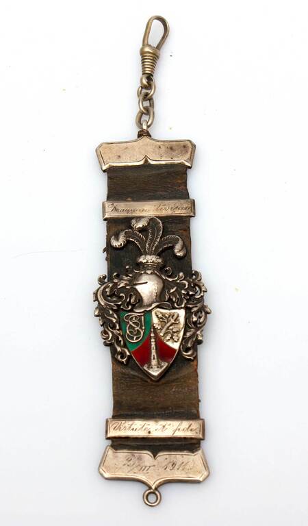 Key ring with Selonian coat of arms in colored enamel