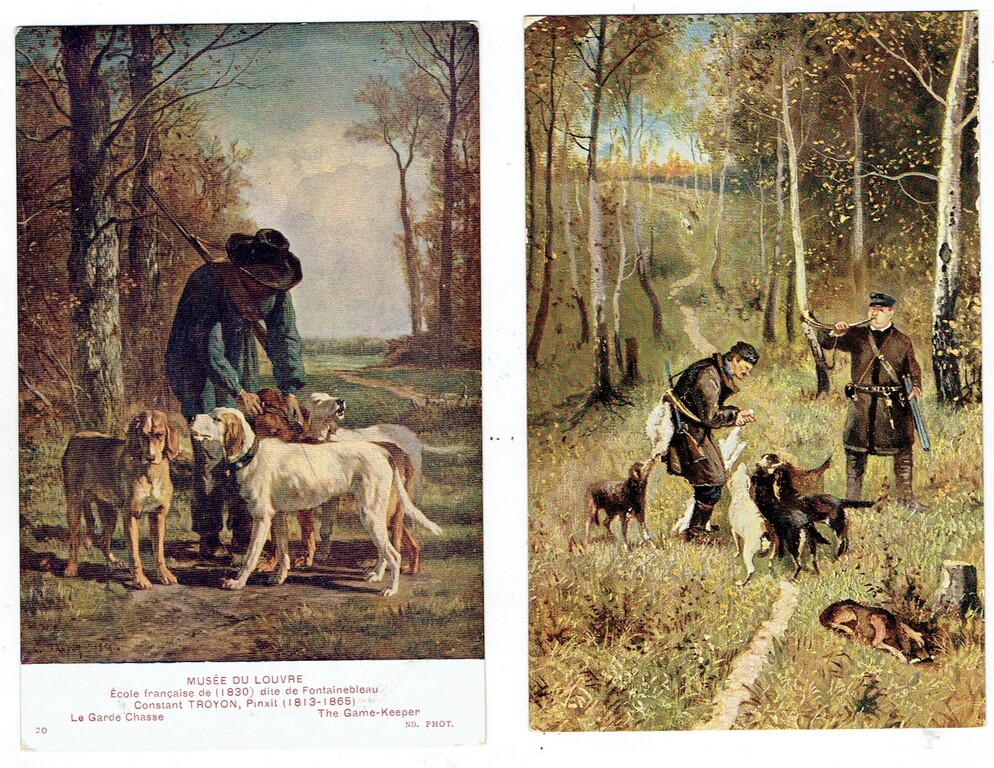 2 colorful postcards 
