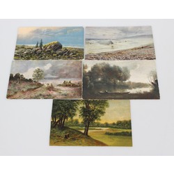 Colorful reproductions of paintings - nature views 5 pcs.