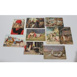 Colorful reproductions of paintings - figurative compositions 9 pcs.