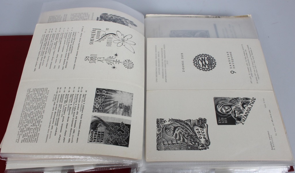 Folder with exhibition catalogs of Latvian graphic artists 60 pcs.