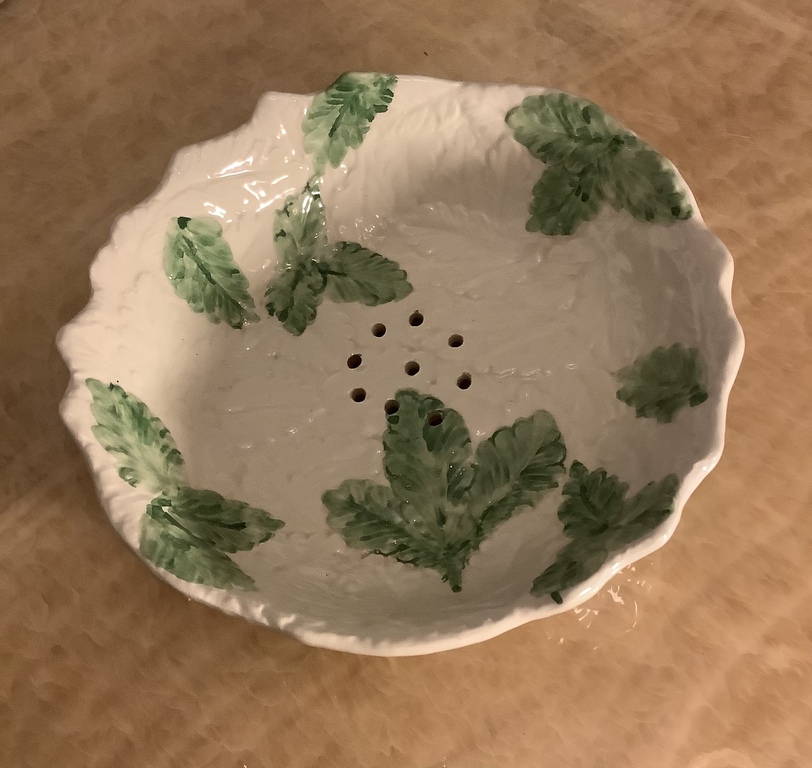 Large Dish for fruit, France 1920-30. hand-painted, ornament in dough.