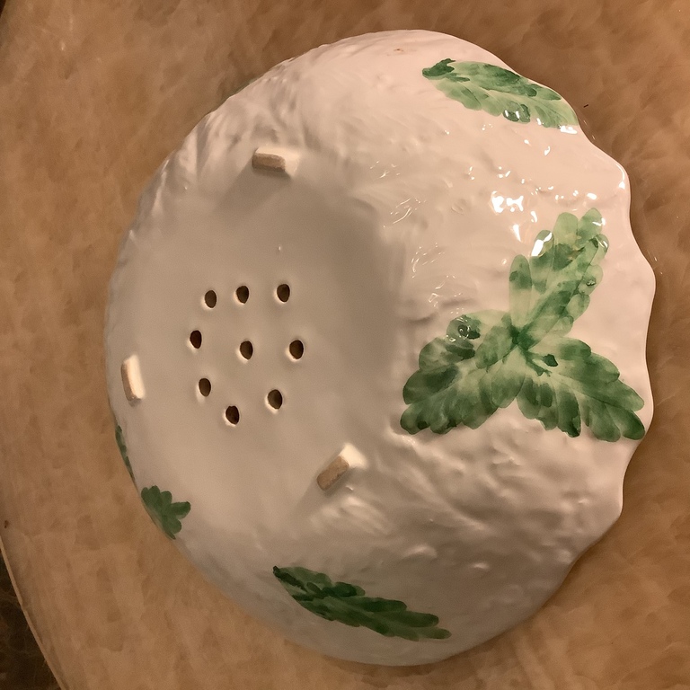 Large Dish for fruit, France 1920-30. hand-painted, ornament in dough.