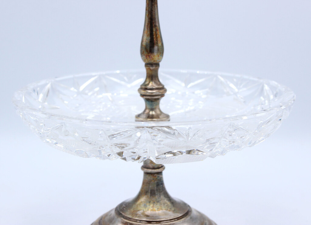 Crystal candy tray with handle