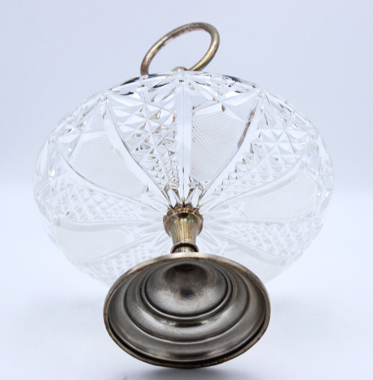 Crystal candy tray with handle