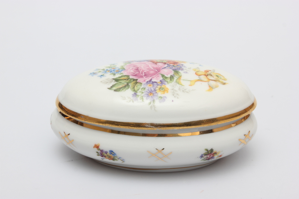 Oval shaped porcelain casket