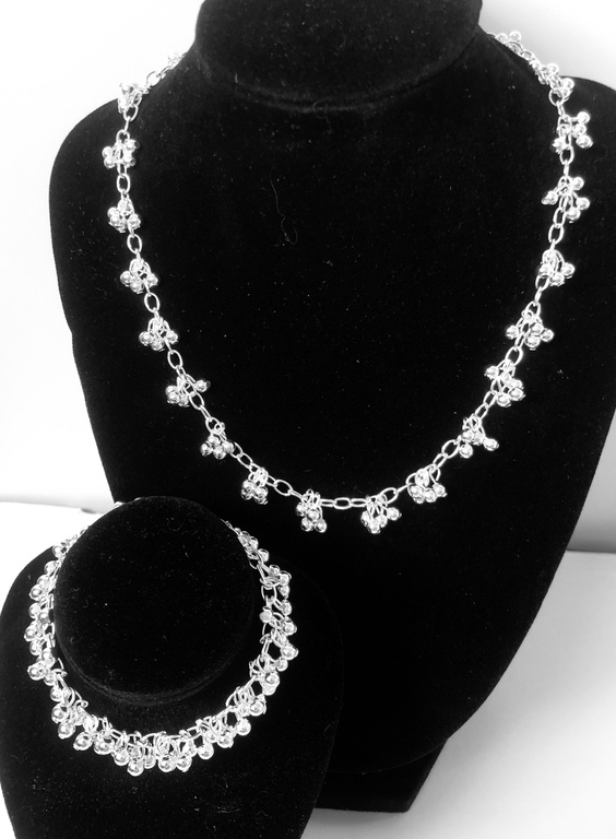 Silver necklace with bracelet 925 proof