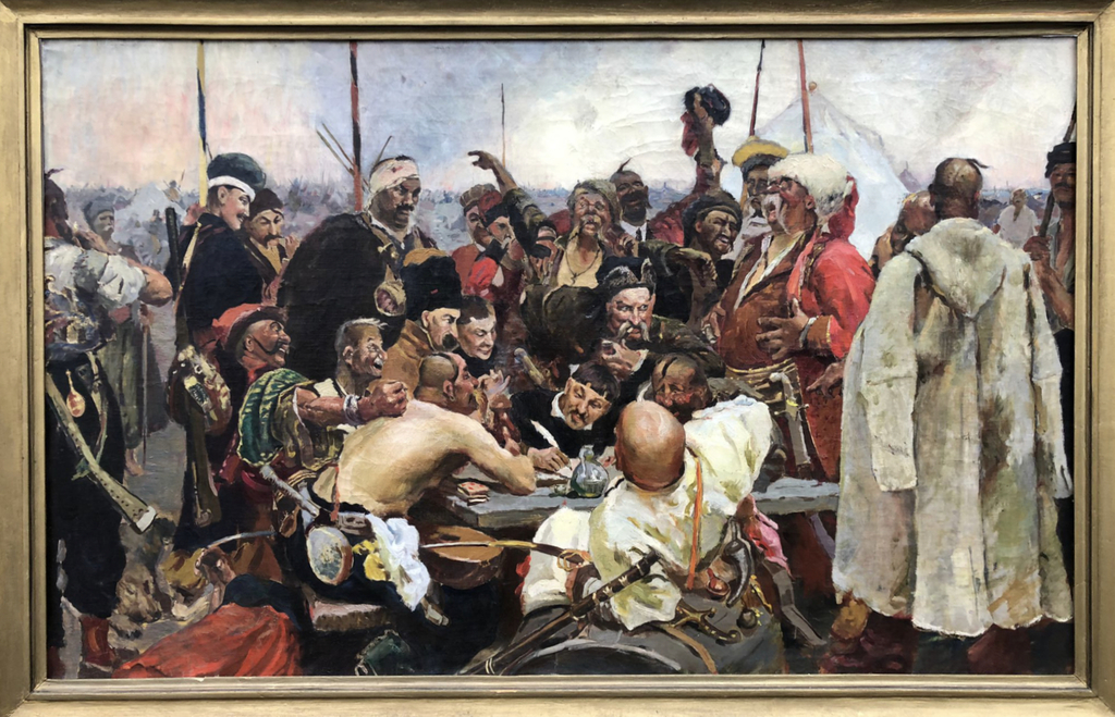 Запорожские казаки пишут ответ султану Мехмеду IV