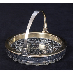 Crystal sugar-basin with silver finish