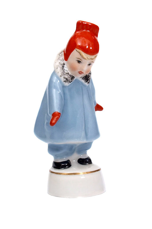 Porcelain figure ''The girl in the red mittens'