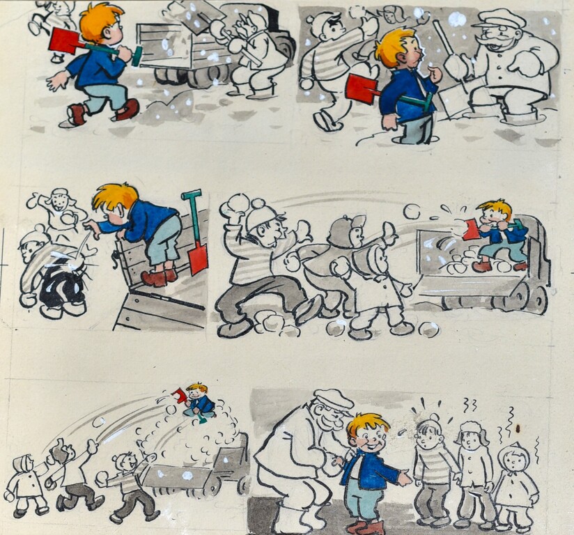 Оскарс Муйжниекс, оригинальная иллюстрация для детского журнала «Zīlīte» № 12, 1961 г.