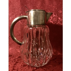 St. Lambert Large pitcher for lemonade. Crystal, silver plated. France. Big heavy. manual grinding