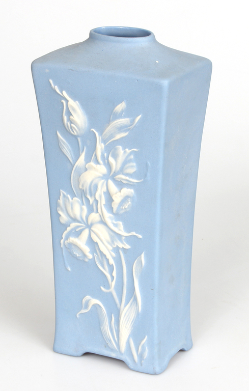 Синяя бисквитная ваза 