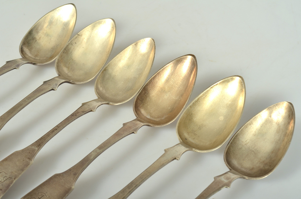 6 silver tablespoons