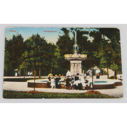 Colorful postcard  ''Libau Springbrunnen''