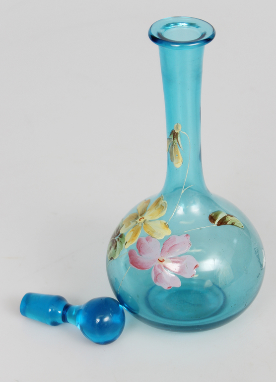 Blue glass decanter