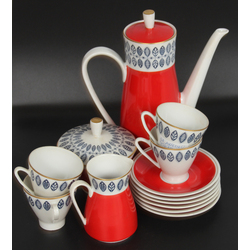 Porcelain coffee set for 6 people (incomplete)