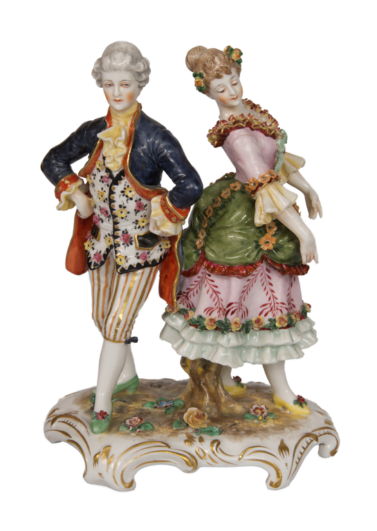 Cap Di Monte porcelain figure couple of dancers